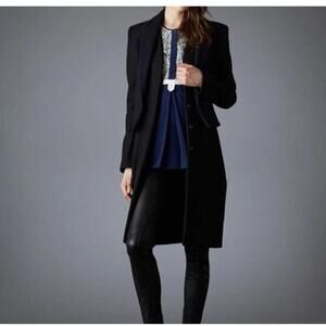 Marchesa Voyage Vogue Runway Wool Winter Coat Black/Navy‎ Sz 2